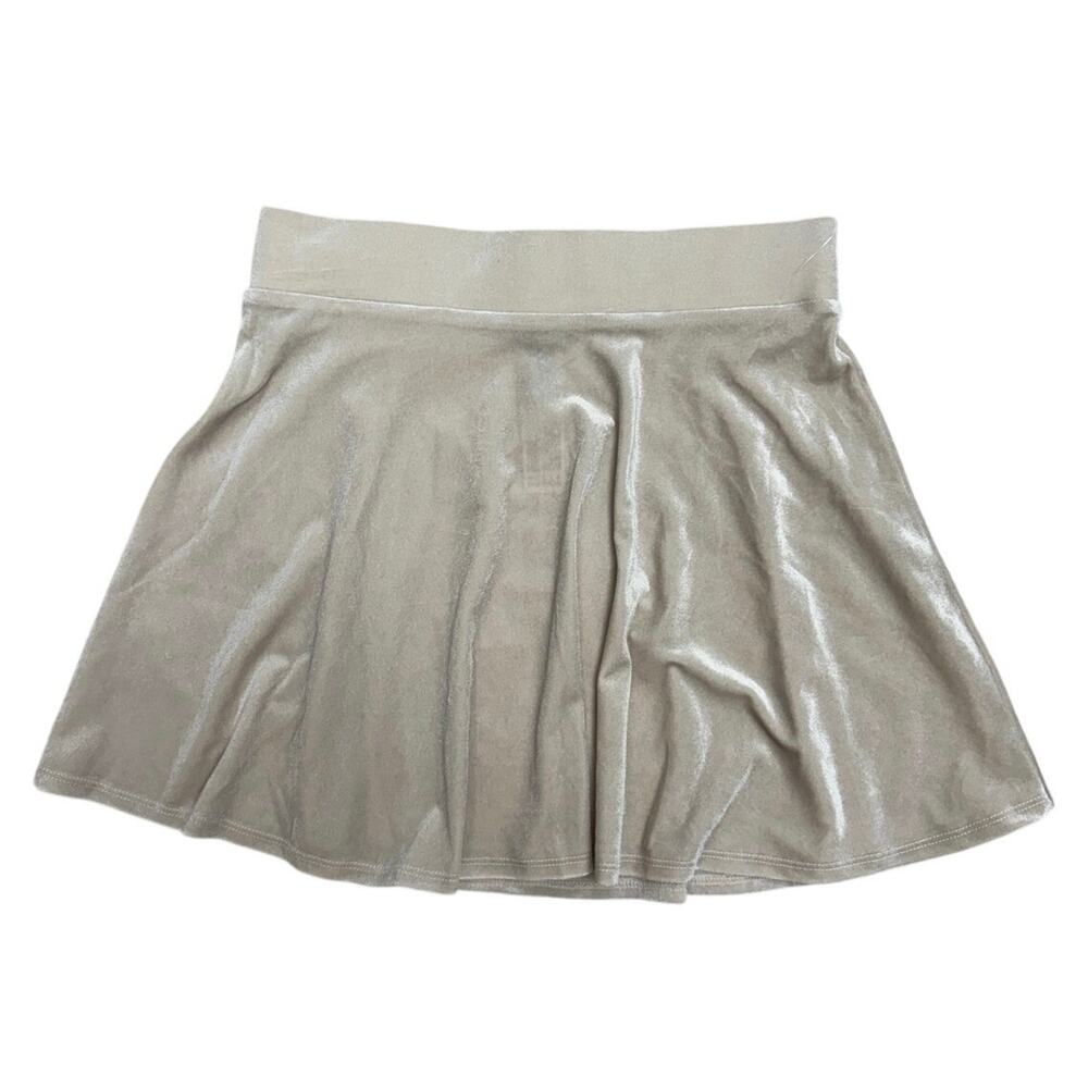 Beige Velour Mini Skirt Soft Stretchy Y2K Basic NWT 🤍 Size M ✨